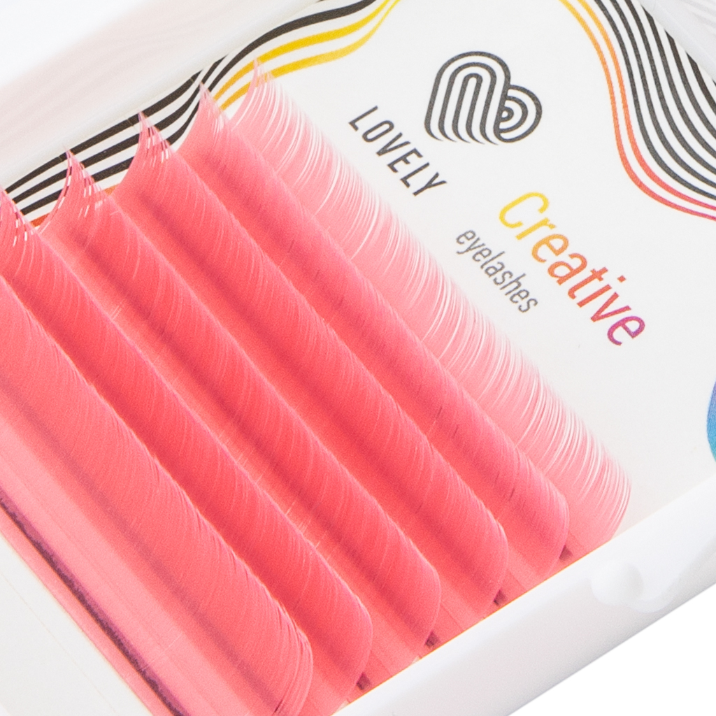 Pink color C 0.10 x 10-14 mm (3) Extensiones de pestañas de color - Imagen 1